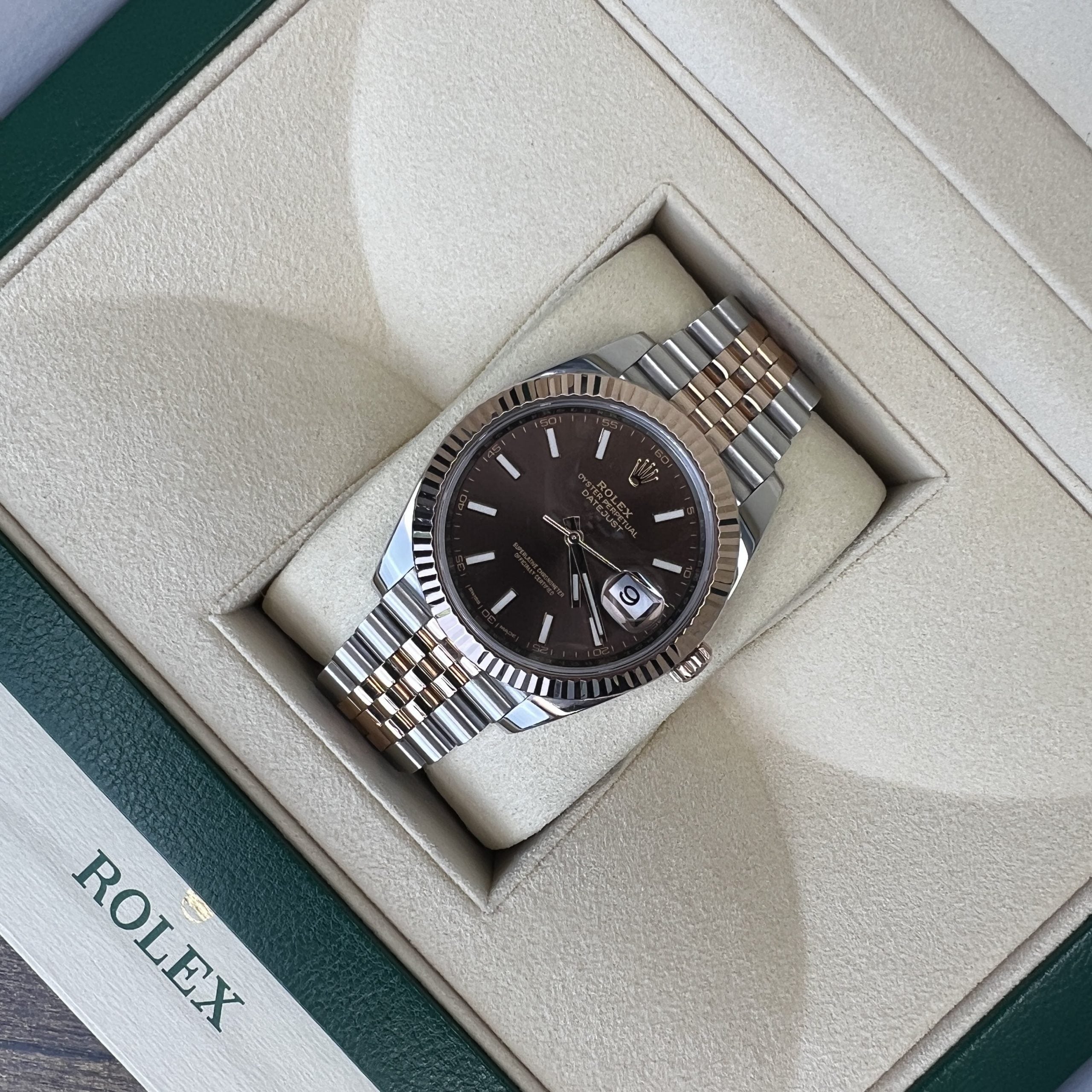 Rolex Datejust 41 126331 Rose Gold & Steel Chocolate Dial