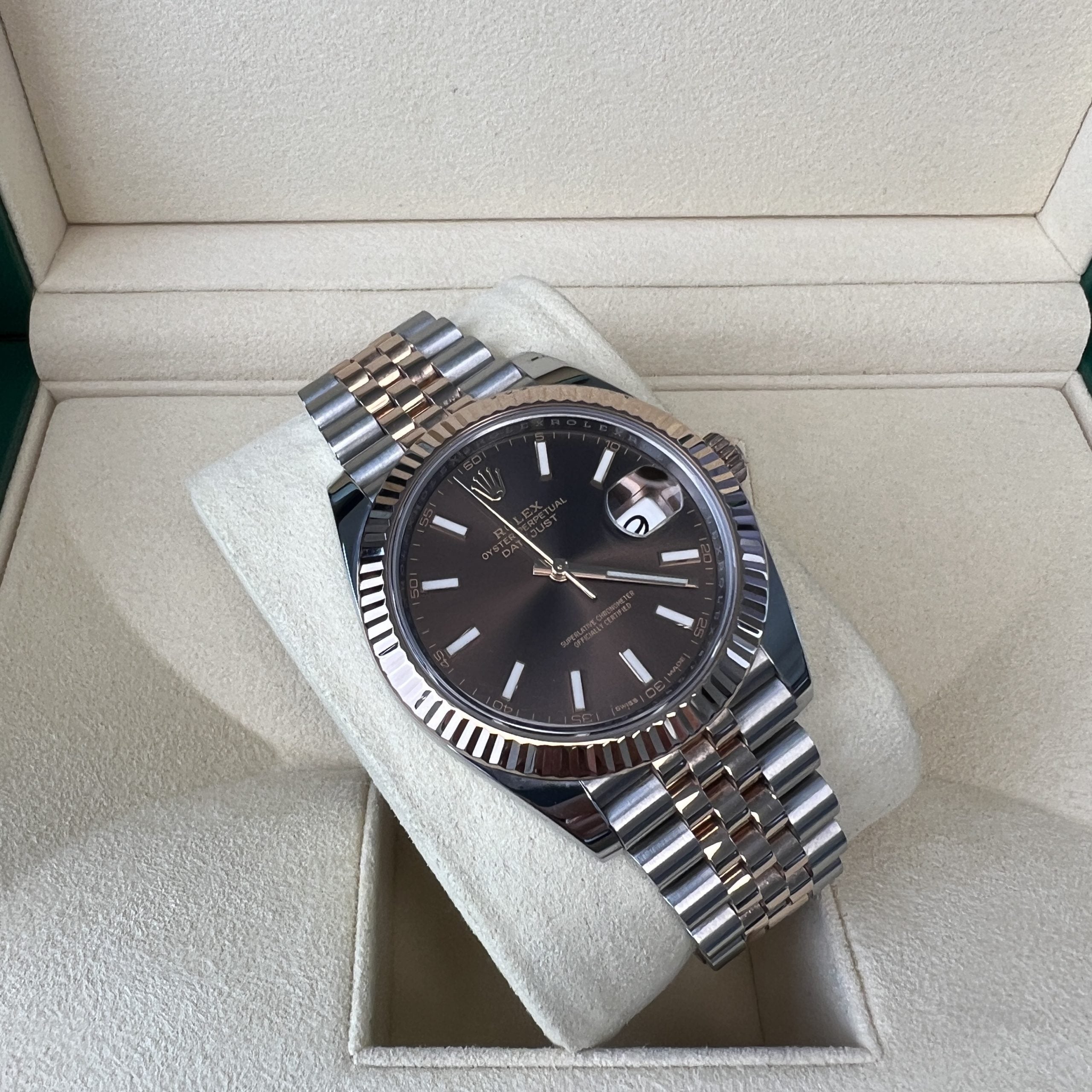 Rolex Datejust 41 126331 Rose Gold & Steel Chocolate Dial