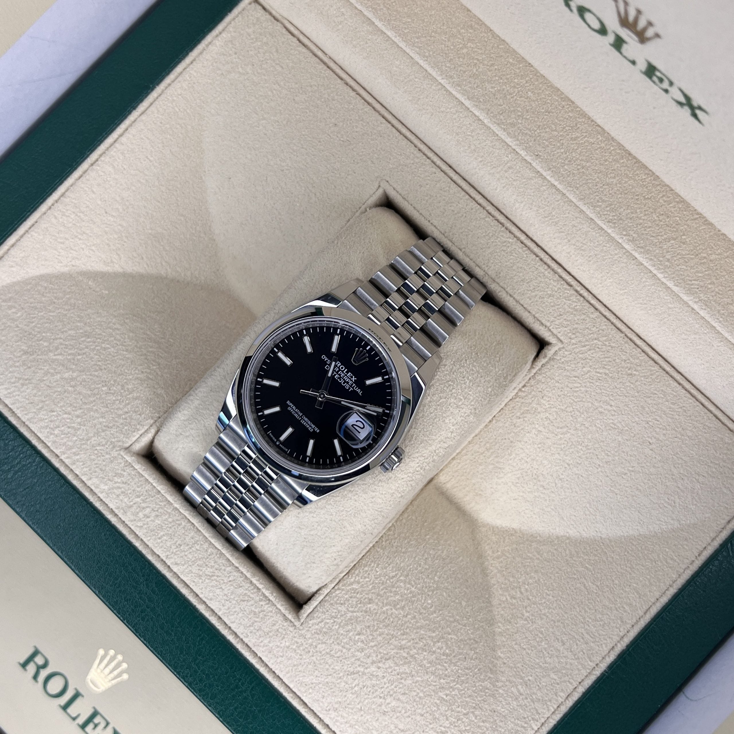 Rolex 36mm DateJust Steel Black Dial 126200