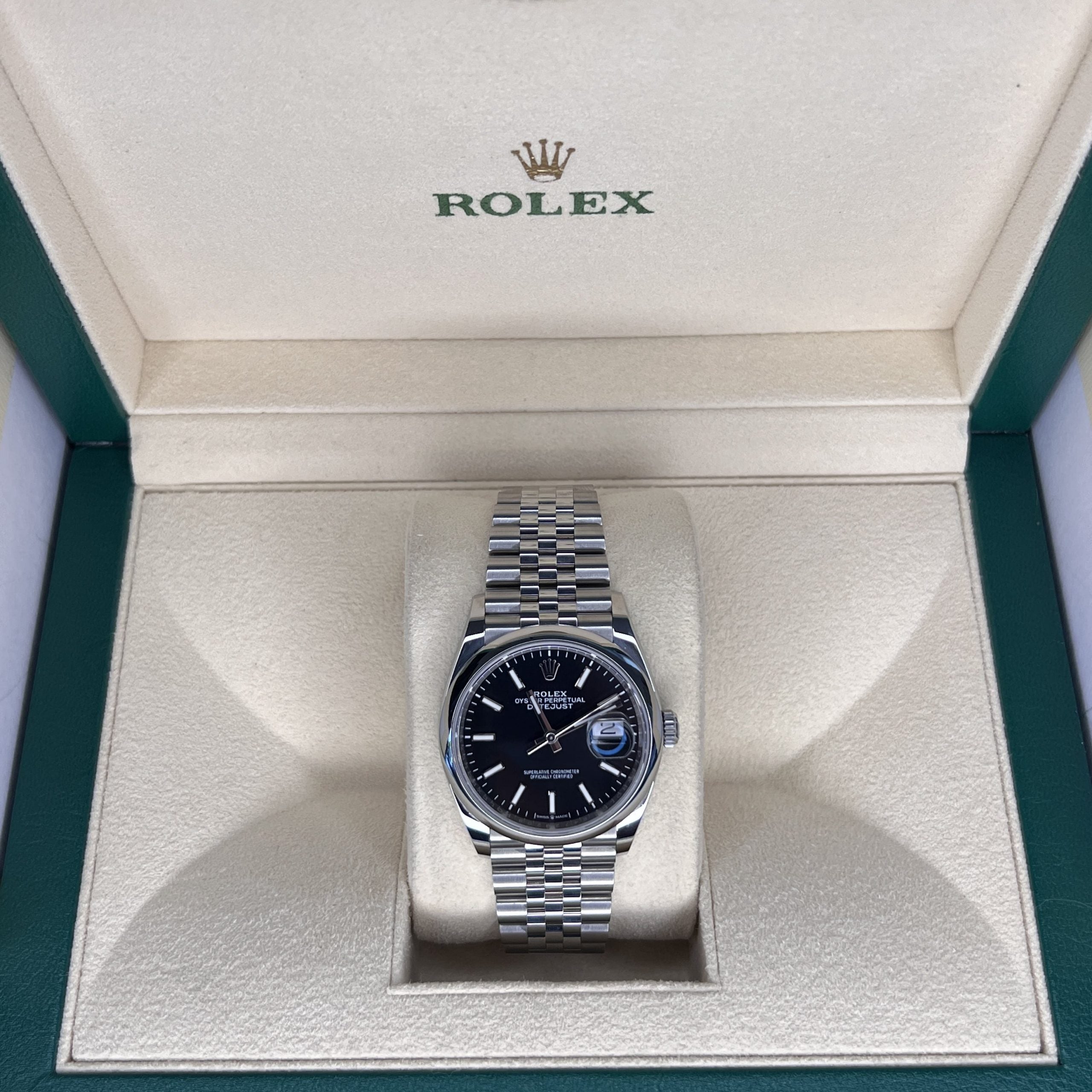 Rolex 36mm DateJust Steel Black Dial 126200