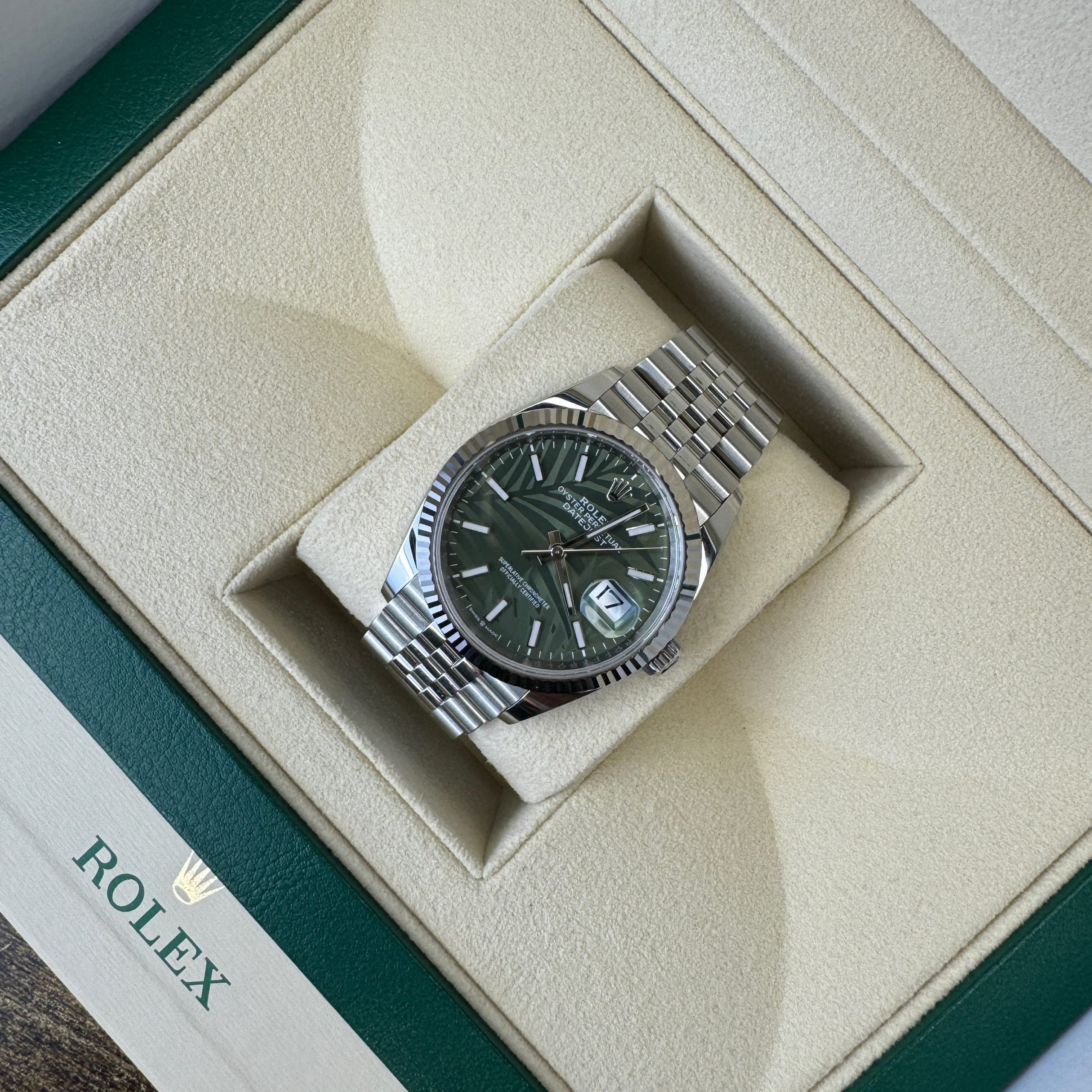 Rolex Datejust 36mm 126234 Olive Palm Dial