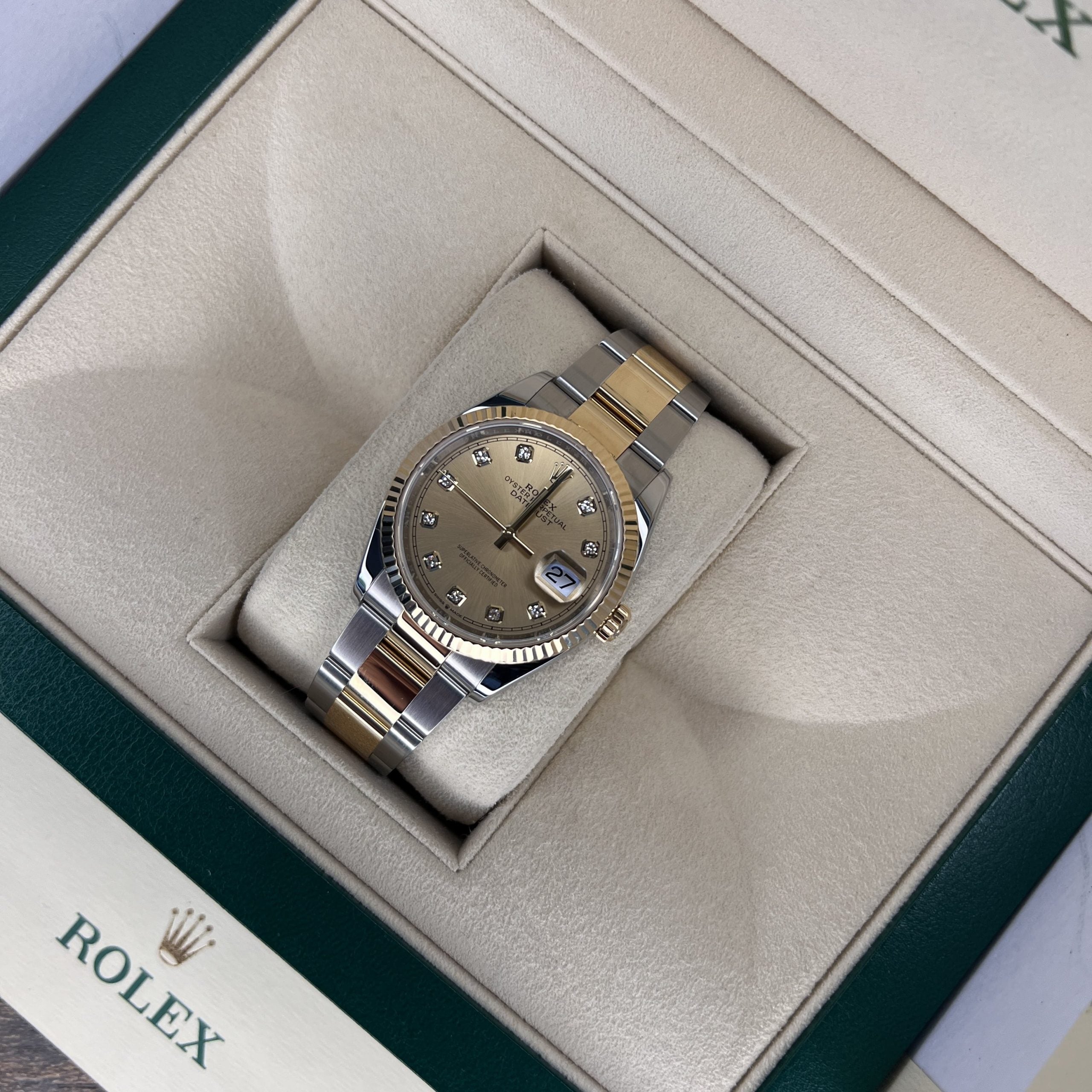 Rolex Datejust 36mm Champagne Diamond Dial 126233