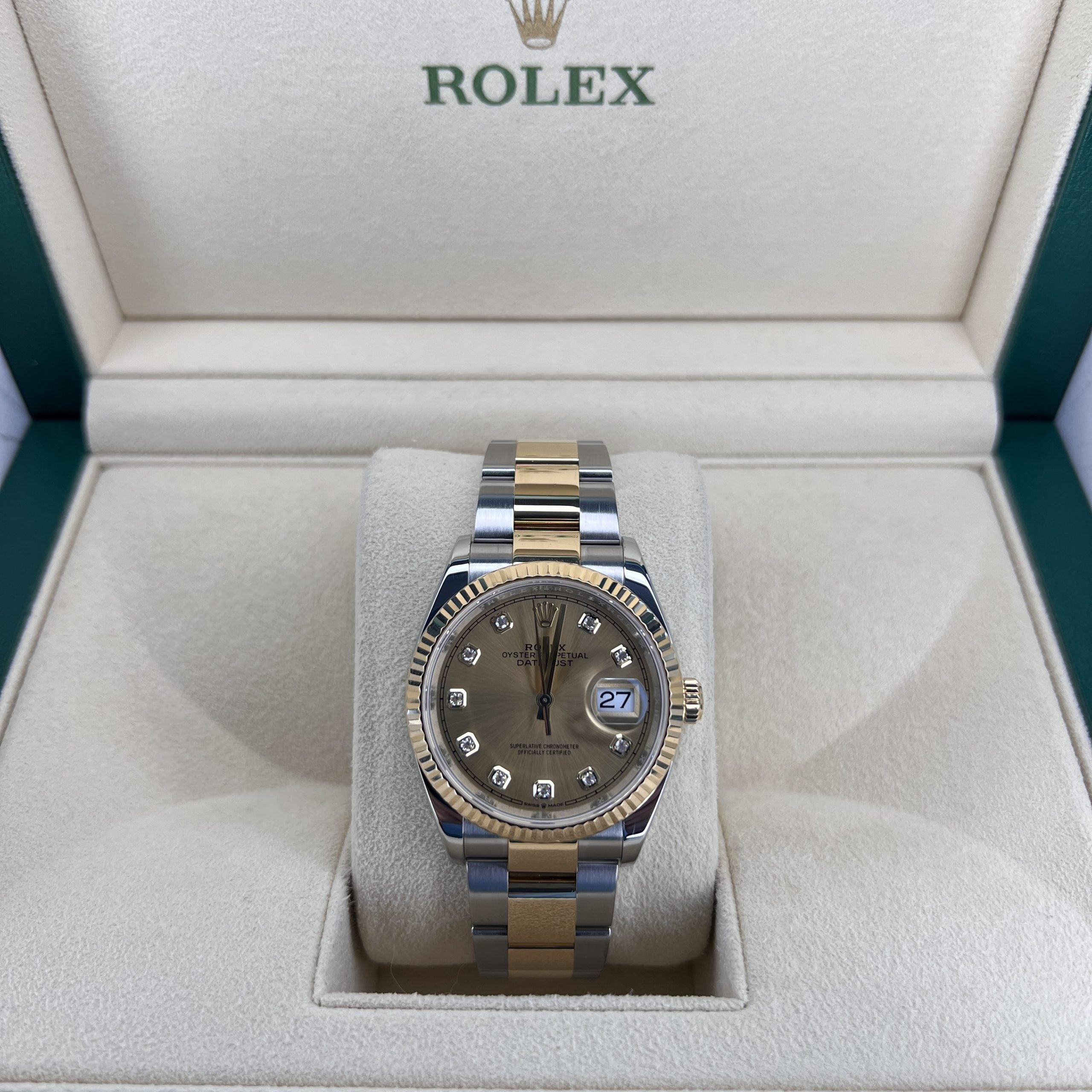 Rolex Datejust 36mm Champagne Diamond Dial 126233