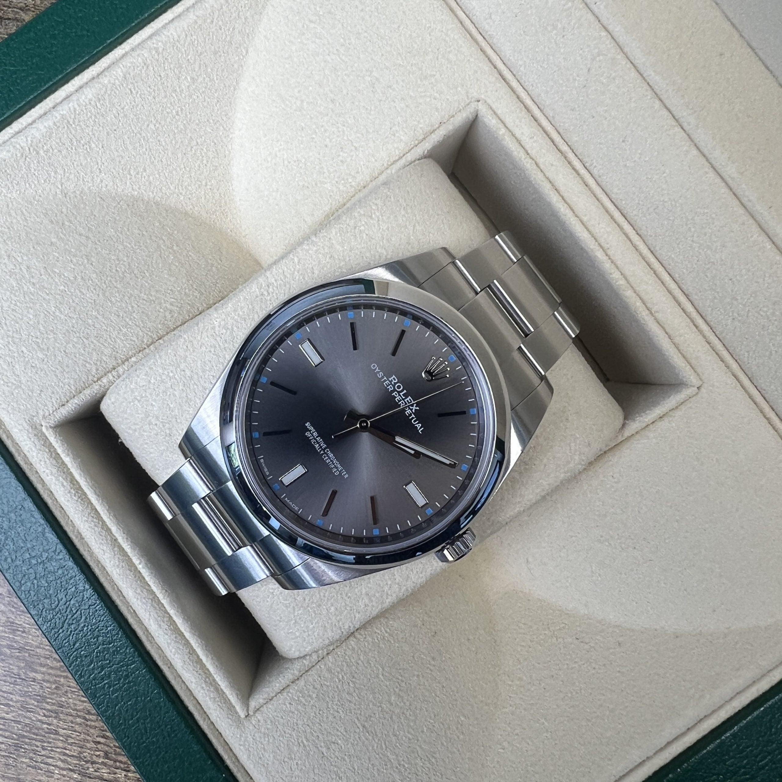 Rolex Oyster Perpetual 39mm 114300 Rhodium Dial