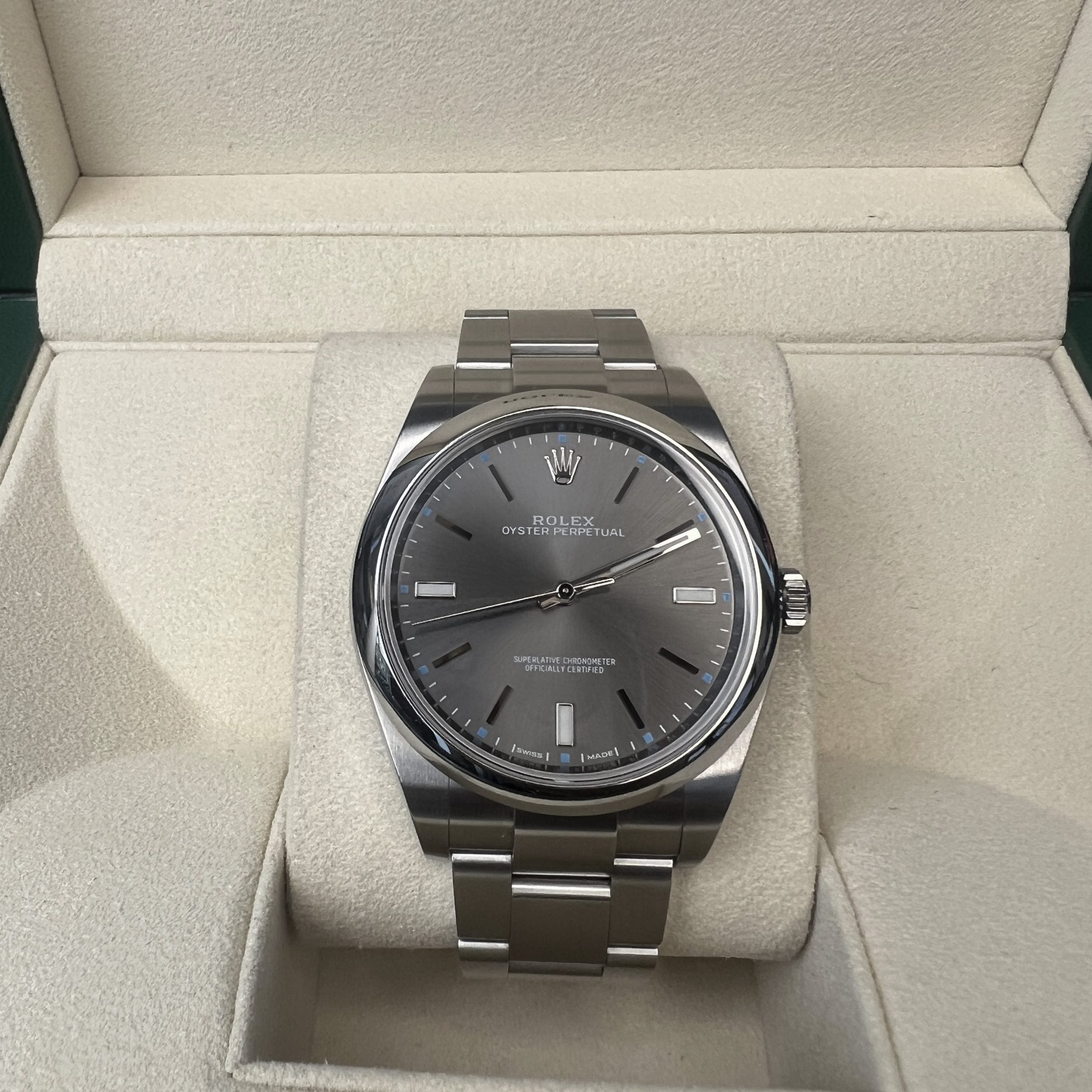 Rolex Oyster Perpetual 39mm 114300 Rhodium Dial