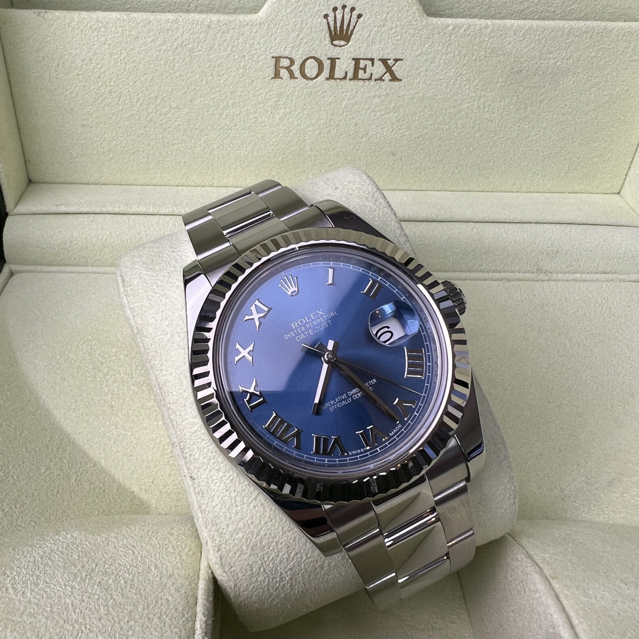 Rolex Datejust II 41mm 116334 Azzurro Blue Dial