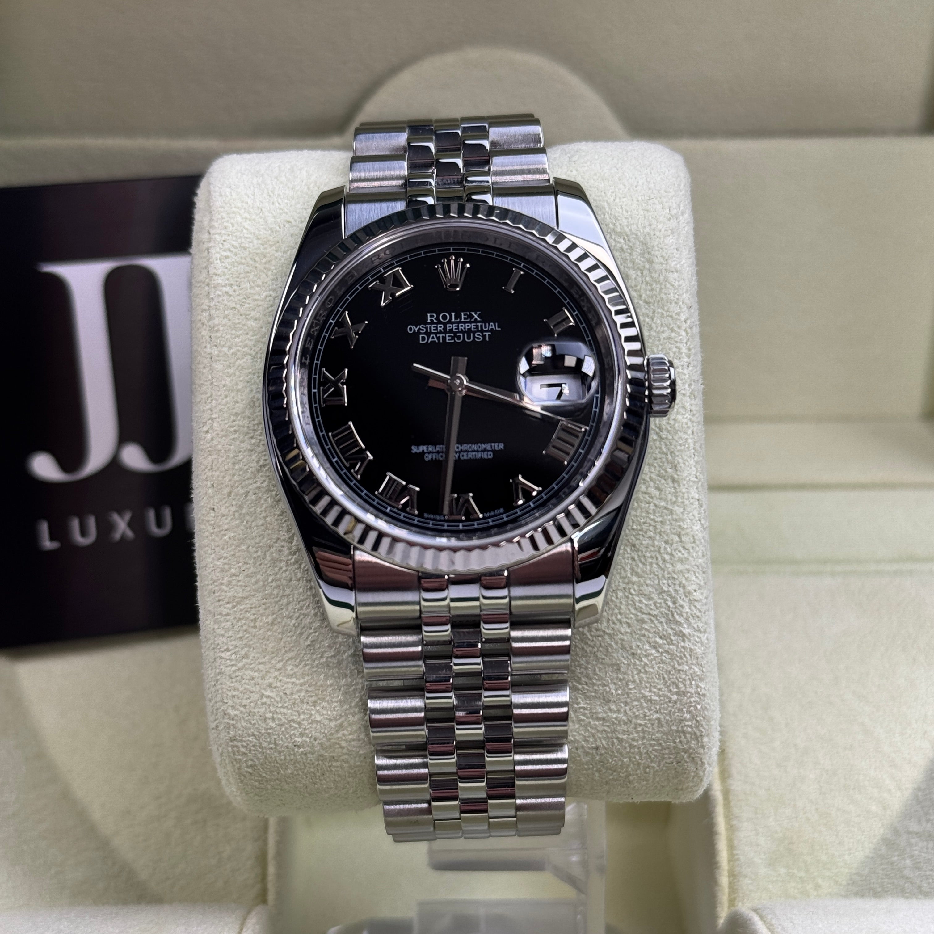 Rolex Datejust 36mm 116234 Black Roman Dial 2010