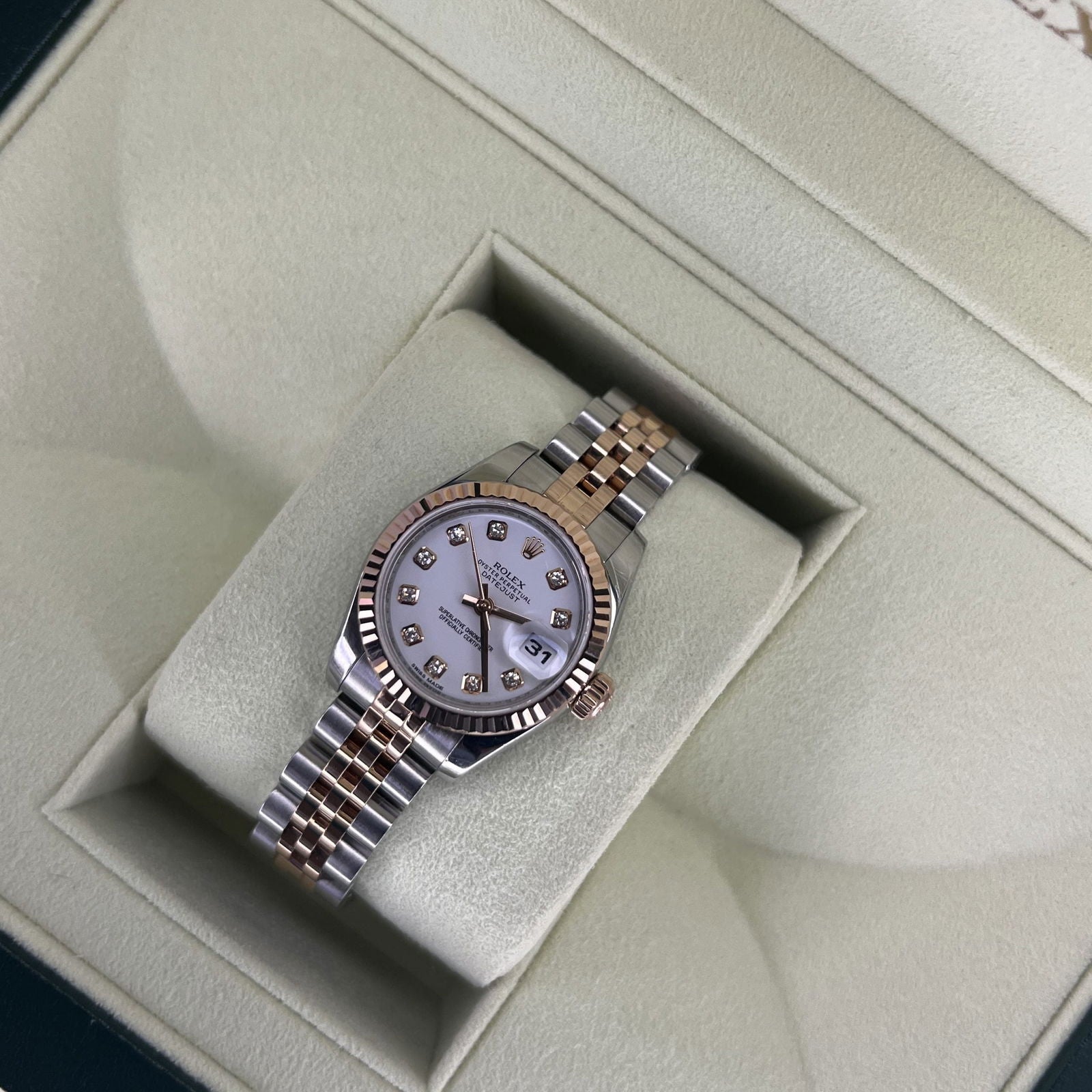 Rolex DateJust Ladies White Diamond Dial 179171 - JJW Watches