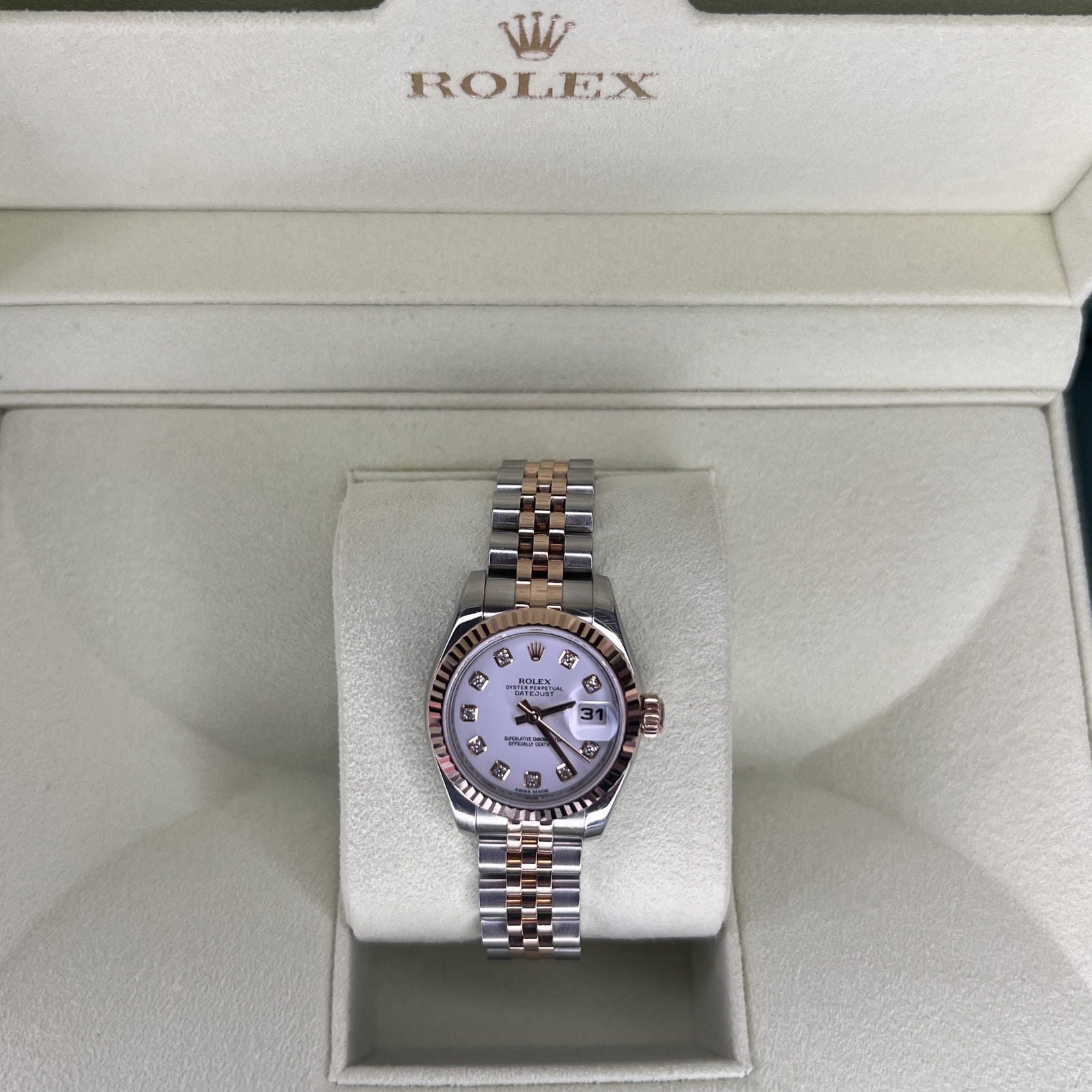 Rolex DateJust Ladies White Diamond Dial 179171 - JJW Watches
